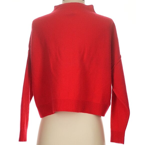 Pilcro Anthropologie The Alani 100% Cashmere Mock-Neck Sweater Candy Red XSP - Picture 4 of 10